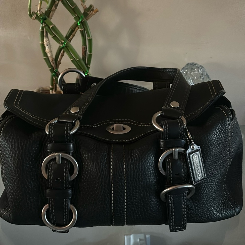 Coach black leather